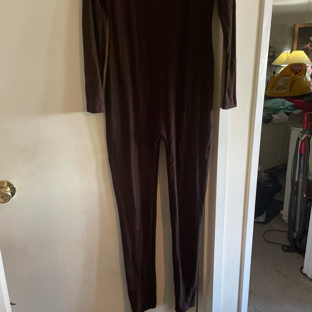 Brown Long Sleeve Jumpsuit